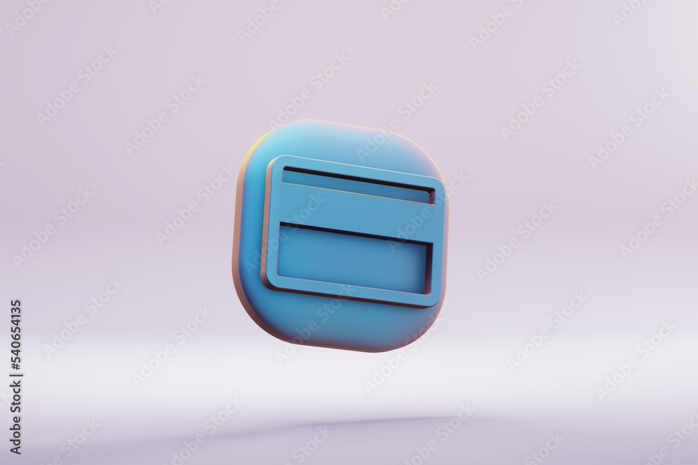 Aufkleber beautiful illustration blue credit card symbol icons on a bright pink background. 3d rendering illus