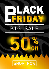 Naklejka na ściany i meble black friday big sale discount promo info poster vector