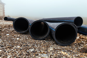 Road construction and storm water pipes for sanitary sewer