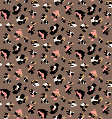 Seamless leopard pattern, animal print.