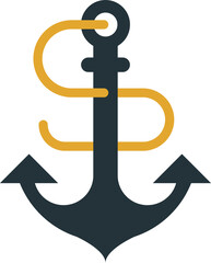 anchor illustration in minimal style