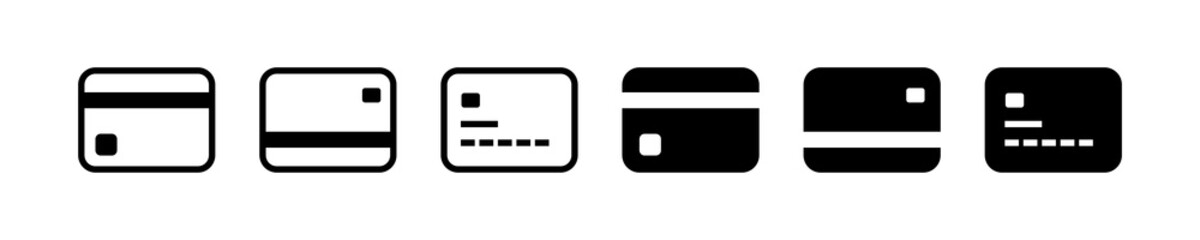 Obraz premium Payment card icon. Pay credit card in the shop. Black color. Vector sign.