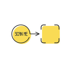 QR code for smartphone. Inscription scan me.
