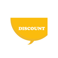 icon with speech bubble in word discount on white background