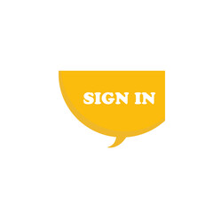 Sign in yellow cartoon, hand draw speech bubble