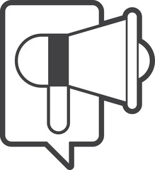 megaphone and message box illustration in minimal style