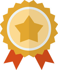 Star Award Medal illustration in minimal style