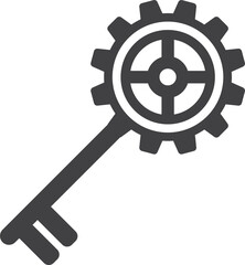 Obraz premium cog shaped key illustration in minimal style