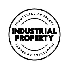 Industrial Property text stamp, concept background
