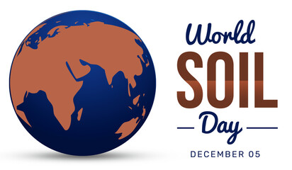 World Soil Day Wallpaper with Globe in Soil color concept with typography. International soil day background design banner