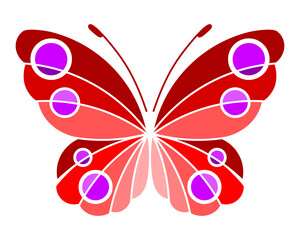 Vector drawings of butterflies. The butterfly logo.