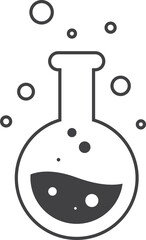 round Laboratory bottle illustration in minimal style