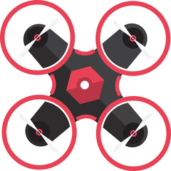 Illustrations flat design concept drones and camera. PNG