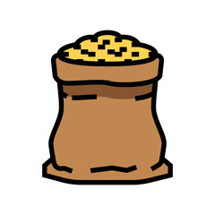 bag barley grain color icon vector. bag barley grain sign. isolated symbol illustration