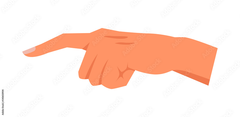 Poster Choosing or pointing, isolated index finger hand gesture. Nonverbal communication, language of signs. Choice or showing direction. Vector in flat style
