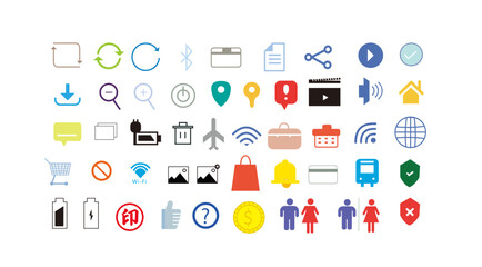 アイコンの記号イラストのセットです記号入れストのセットです。