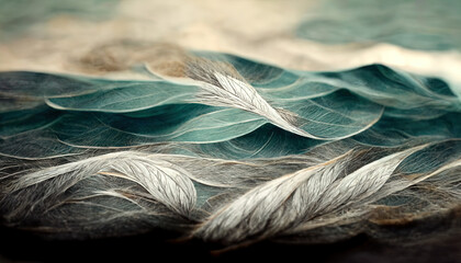 Fototapeta na wymiar Background, feathers, pastel colors, calm mood