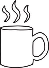 Hand Drawn hot coffee mug illustration