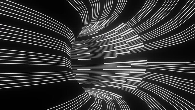 Flying in digital tunnel . Abstract motion background. Cyberpunk concept. Sci-fi Seamless looping animation.