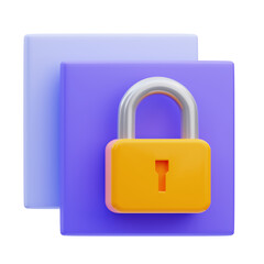 3d layered cyber security icon illustration rendering