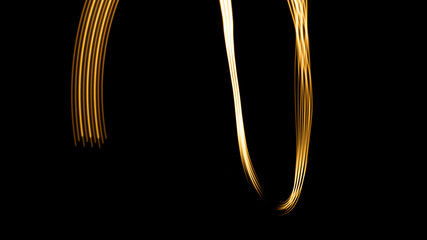 Lignes de lumières colorées dorée