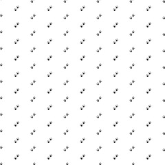 Square seamless background pattern from geometric shapes. The pattern is evenly filled with black frog tracks symbols. Vector illustration on white background