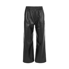 Black women's pants made of genuine leather