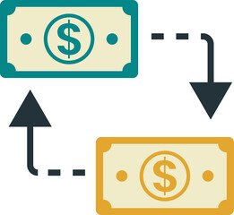 currency exchange illustration in minimal style