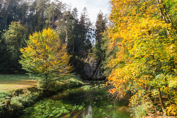 Idyllic and panoramic view of Czech Republic, National Park, Bohemian Switzerland, České Švýcarsko