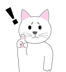 A White Kitten expressing a caution