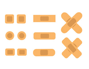 Creative vector illustration of an elastic medical band-aid isolated on a white background. Vector illustration