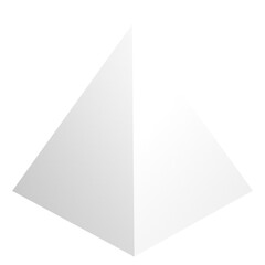 White pyramid isolated. Pyramid mockup. 3d illustration
