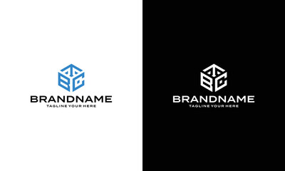 BTC Letter Logo Design polygon Monogram Icon Vector Template. on a black and white background.