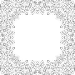 Coloring book art with vintage square border