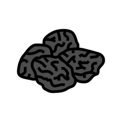 plum dried fruit color icon vector. plum dried fruit sign. isolated symbol illustration