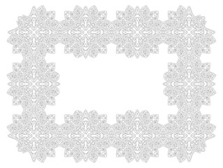 Line art for coloring book with geometric frame