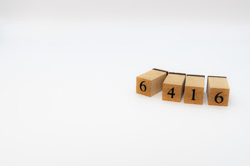 木ブロック　数字　ナンバー　Number　6416