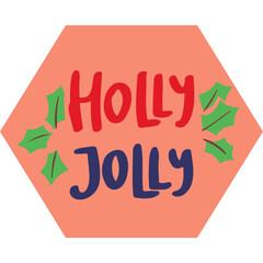 Holly jolly    Isolated Vector icon

