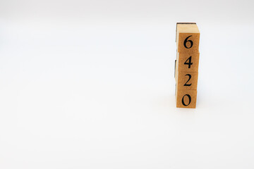 木ブロック　数字　ナンバー　Number　6420