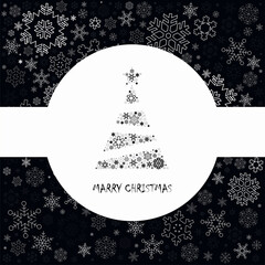 badges, christmas tree and snowflakes greeting card, new year,christmas, logo