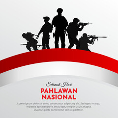 Celebration of heroes day of Indonesia design vector. Hari Pahlawan is Indonesian Heroes day