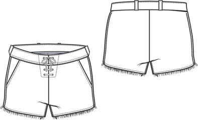 short drwaing template, belt details