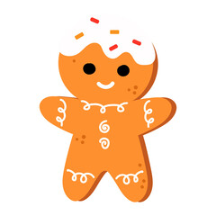 Vector illustration of an isolated gingerbread man