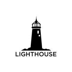 Lighthouse logo template design. Vector illustration.