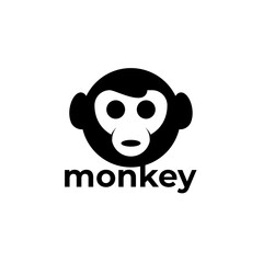monkey face head vector isolated on white background