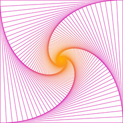 Spiral graphic line art gradient color. PNG