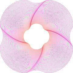 Spiral graphic line art gradient color. PNG