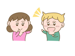 外国人と会話をしている女の子