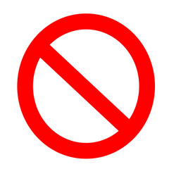 No entry red vector, icon on a white background