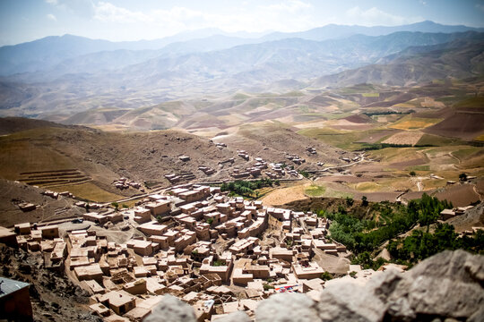 Fields And Mountains In The North Of Afghanistan Near Faizabad City